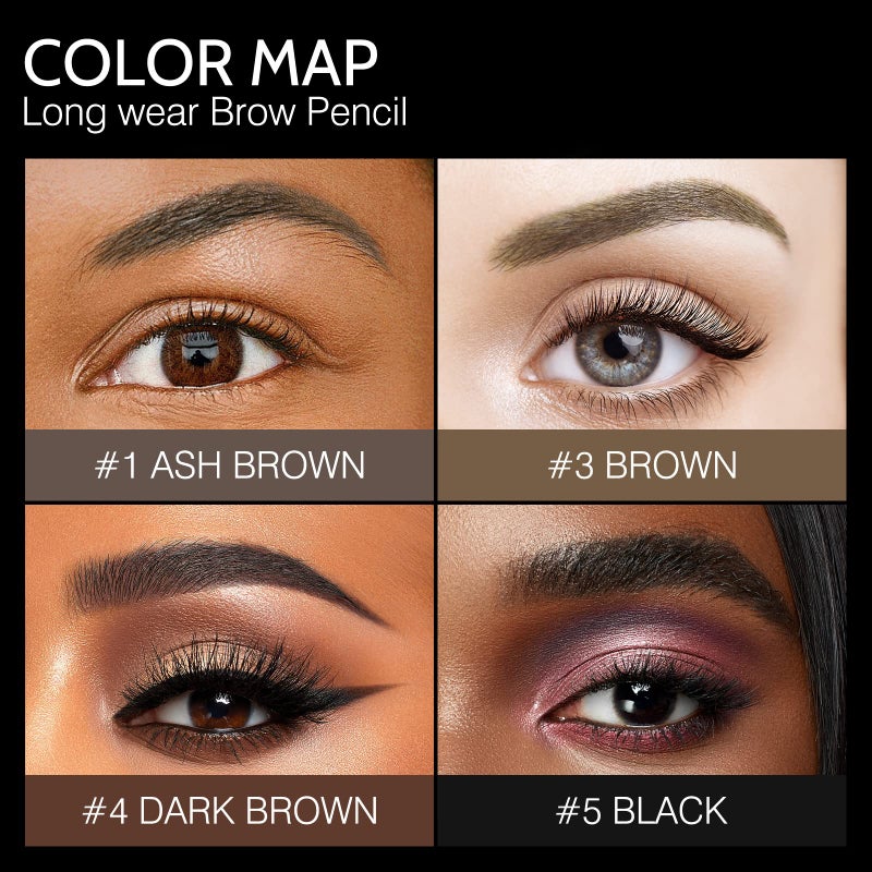 BECHY Eyebrow Pencil,3 PCS Waterproof Long-Lasting Microblading Dark brown Brow Pencil,Natural Eyebrow Makeup Ultra Slim Defining Eyebrow Pencils Brow Liner for Women - Image 4