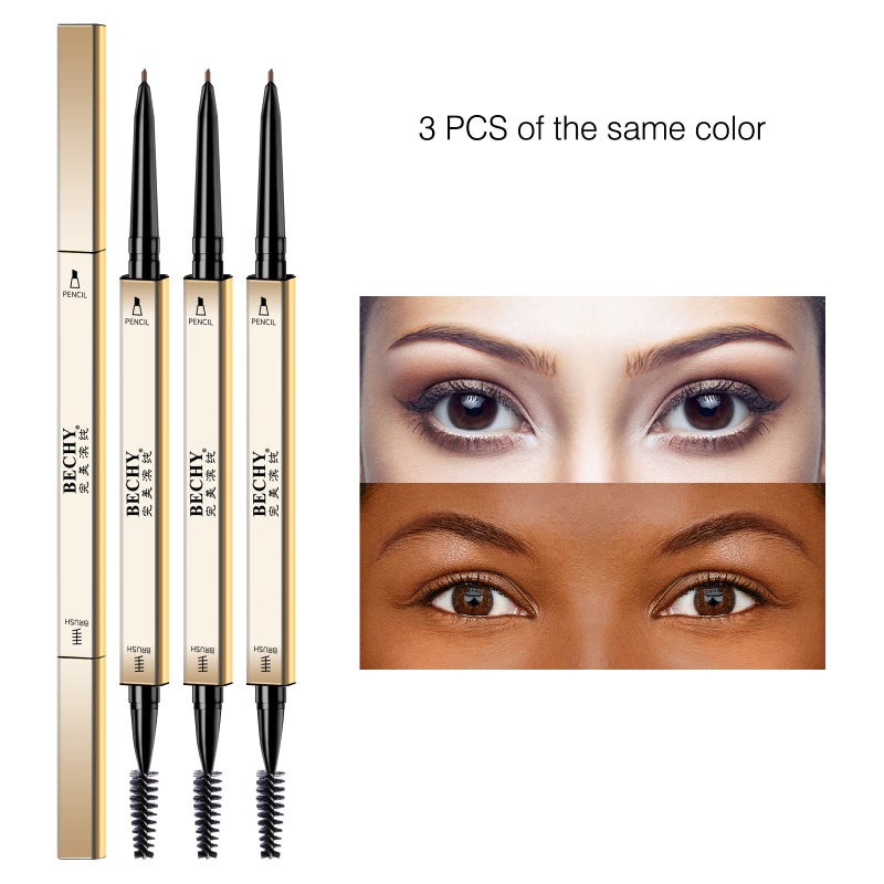 BECHY Eyebrow Pencil,3 PCS Waterproof Long-Lasting Microblading Dark brown Brow Pencil,Natural Eyebrow Makeup Ultra Slim Defining Eyebrow Pencils Brow Liner for Women - Image 2