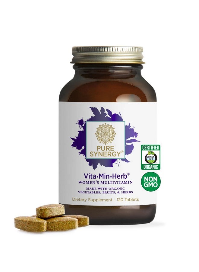 بيور سينرجي PURE SYNERGY Vita·Min·Herb للنساء | مكمل متعدد الفيتامينات الشامل للنساء | مصنوع من مكونات عضوية كاملة غير معدلة وراثيًا ونباتية | يدعم الطاقة وصحة المناعة (120 قرصًا) - Image 1
