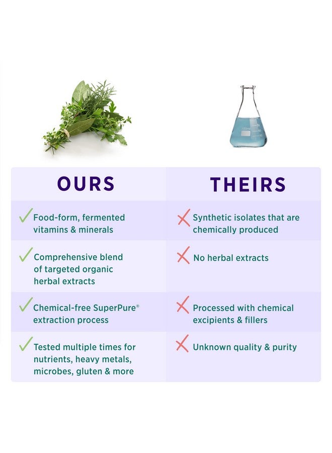 بيور سينرجي PURE SYNERGY Vita·Min·Herb للنساء | مكمل متعدد الفيتامينات الشامل للنساء | مصنوع من مكونات عضوية كاملة غير معدلة وراثيًا ونباتية | يدعم الطاقة وصحة المناعة (120 قرصًا) - Image 4