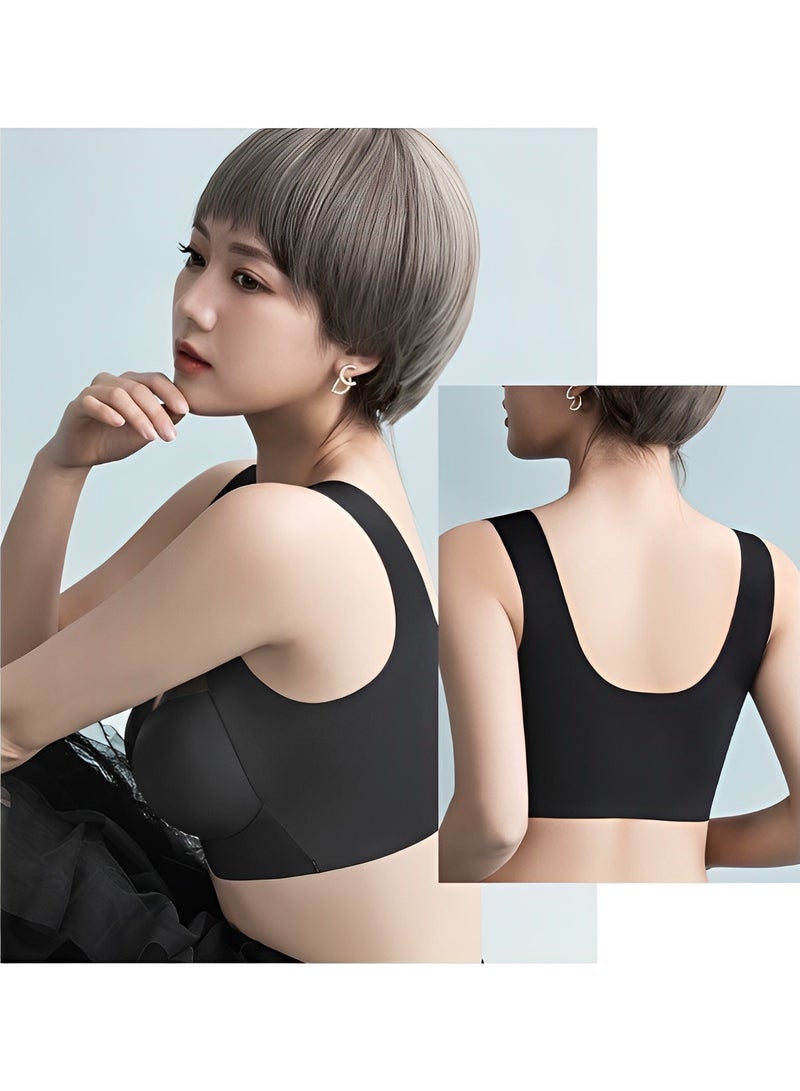 REOCLE Women's Seamless Wirefree Bras Mesh Comfortable Padded Back Smoothing Bra Push Up Wireless Bras Sculpting Uplift Bra - Image 2
