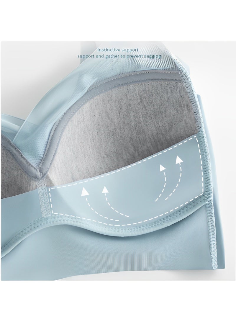 REOCLE Women's Seamless Wirefree Bras Mesh Comfortable Padded Back Smoothing Bra Push Up Wireless Bras Sculpting Uplift Bra - Image 4