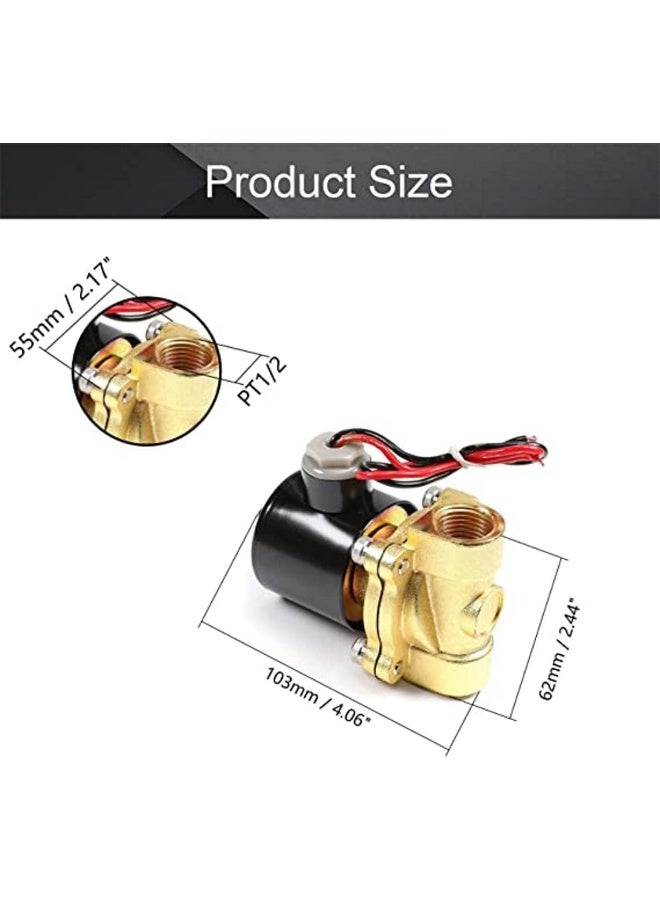 Melfi Brass Electric Solenoid Valve 220V, 1/2" Pt Air Valve Normally Closed 2 Position 2 Way Connection Type Direct Acting For Water, Air, Diesel Etc. - Image 2