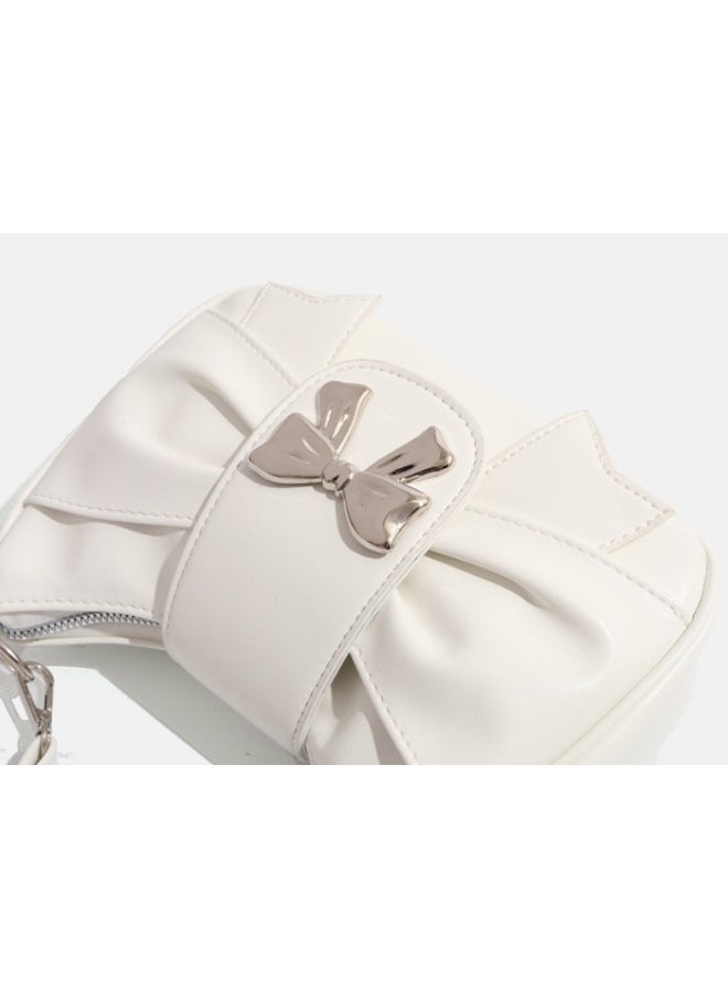 NIBEMINENT - Niche Design Shoulder Bag Fashion Pleated Cloud Bag Bow Tote Crossbody Bag for Women - Image 1