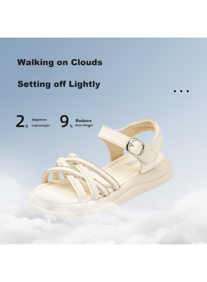 Annil Children's Sandals For Girls, Summer New Style, Soft-soled Student Open-toe Flat Fashionable Princess Shoes 6275 - Image 1