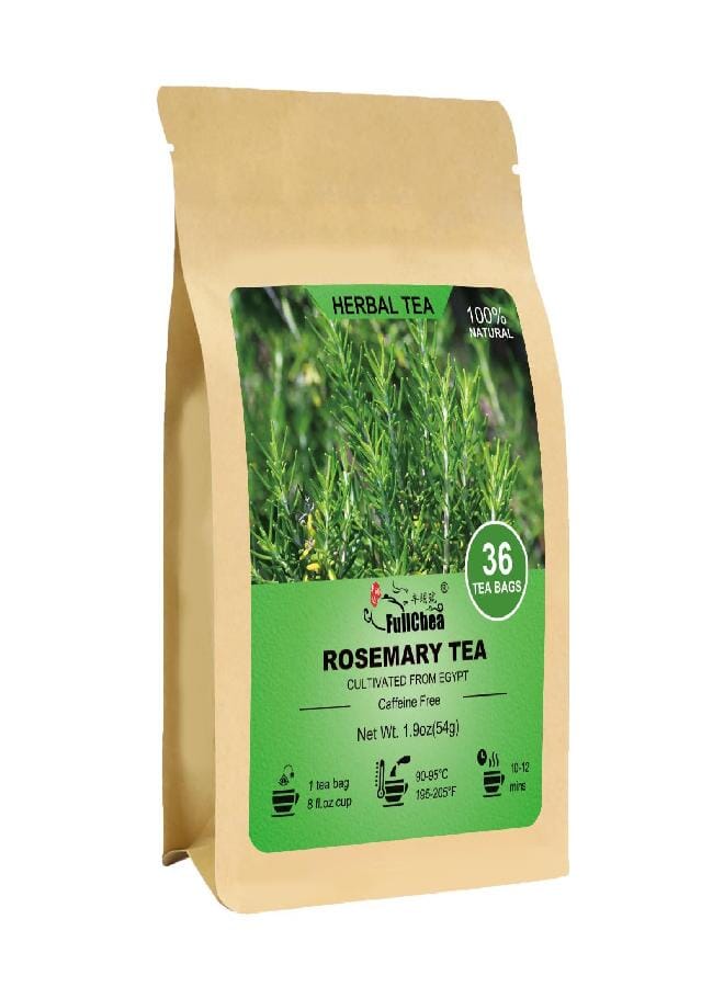 FullChea - Rosemary Tea Bags, 36 Teabags, 1.5g/bag - Premium Dried Rosemary Leaves - Cultivated From Egypt - Non-GMO - Caffeine-free - Distinct Flavor & Support Digestion - Image 1