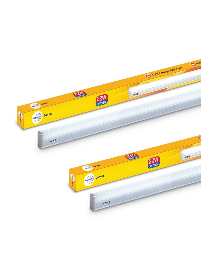 Wipro Garnet 22W LED Batten for Living Room & Bedroom | 4 Ft | Neutral White (4000K) with 2100 lumen| Bright & Energy Efficient Tubelight for Home, Office, Showroom & Parking lot | Pack of 2 - Image 1