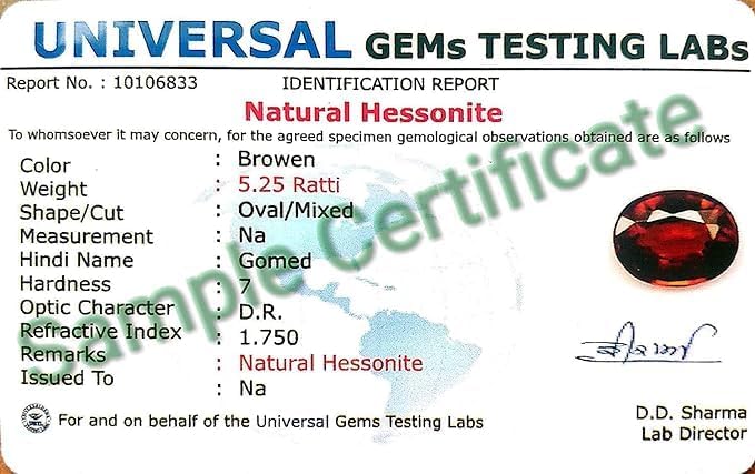 TODANI JEMS Store قلادة من حجر الهيسونيت الطبيعي غير المعالج 12.25 راتي 11.55 قيراط بجودة معتمدة للنساء والرجال - Image 2