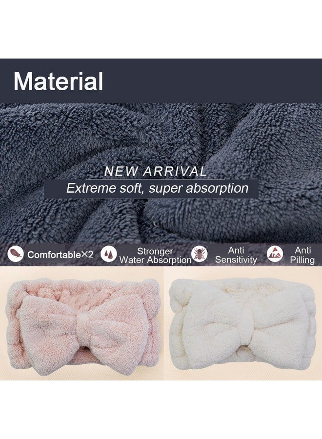 Chloven 2 Pack Microfiber Bowtie Headbands Facial Makeup Headband Cosmetic Bowknot Hairlace Wash Spa Yoga Sports Shower Adjustable Elastic Hair Band For Girls And Women - Image 4