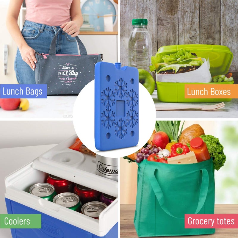 TrekProof Multicolor Lunch Bag Ice Packs, 6-Piece Set, Reusable and Eco-Friendly, Portable and Compact, Ideal for Travel, Camping, Picnics, and School - Image 2