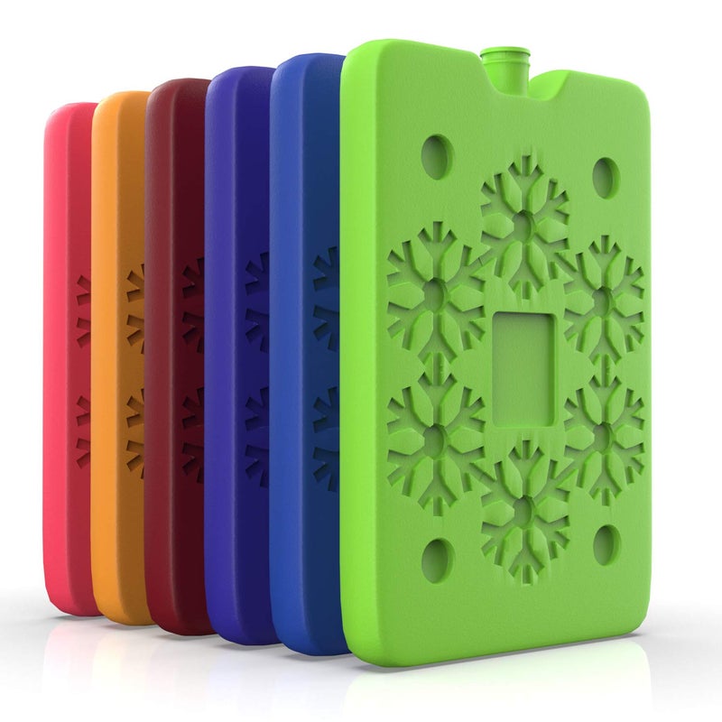 TrekProof Multicolor Lunch Bag Ice Packs, 6-Piece Set, Reusable and Eco-Friendly, Portable and Compact, Ideal for Travel, Camping, Picnics, and School - Image 1