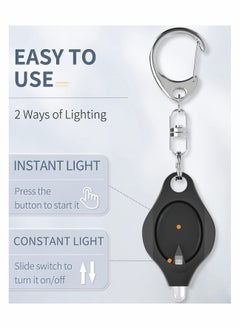 Generic Ultra Bright Mini LED Keychain Flashlight, 12 Lumen Portable Black Torch with Carabiner for Camping, Hiking and Emergency, 5 Pack  - Image 4