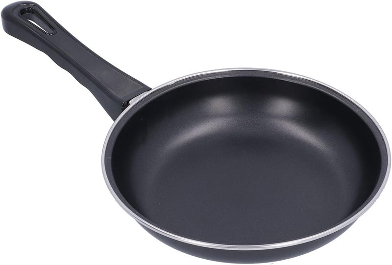 Household NonStick Frying Pan Skillet Cookware for Gas Stove, Thickened Pan Wall, Stainless Steel Black (20CM) - Image 4