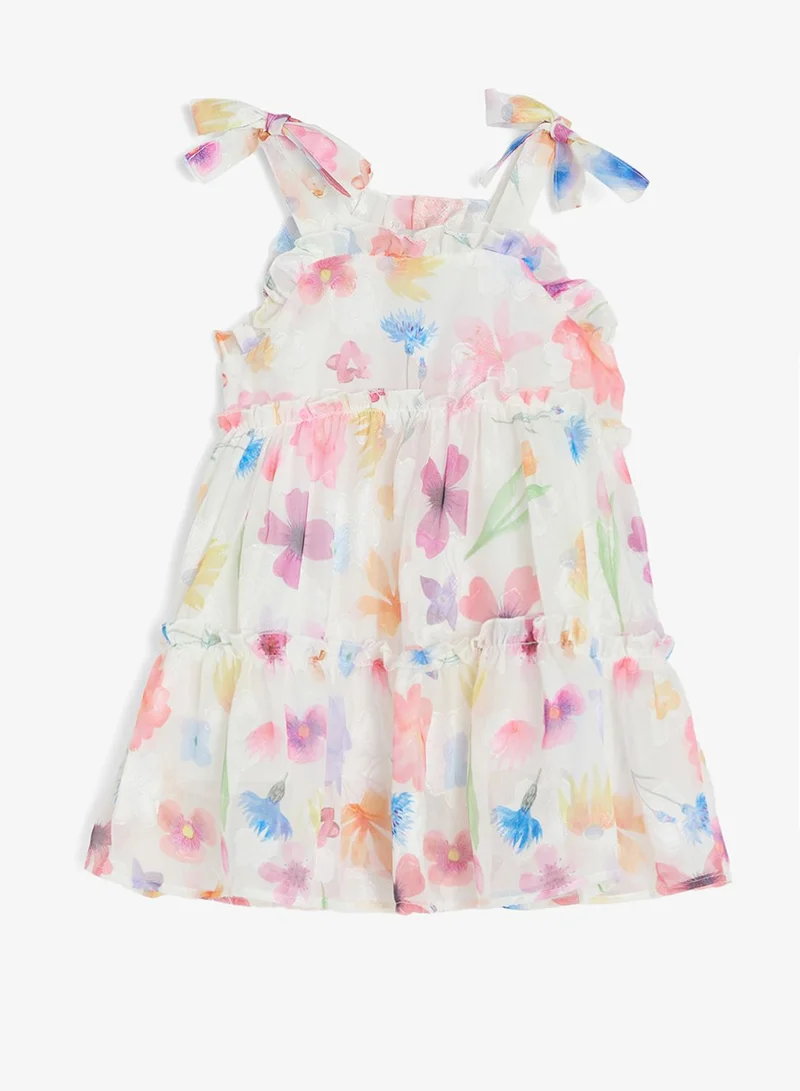 Pinata Bow Strappy Floral Print Dress
