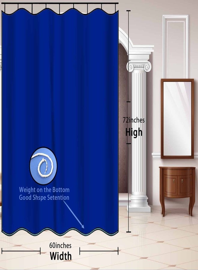 NTETSN Classic Royal Blue Shower Curtain, Solid Color Bathroom Curtain 60 X 72 Inches - Image 4