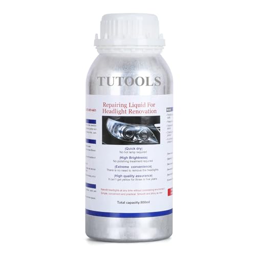 TUTOOLS 600ML Headlight Restoration Liquid,Automobile Headlight Lens Polish Repair Liquid, Car Headlight Scratch Restoring Fluid for Repair Headlight Yellowing, Haze, Scratches - Image 1