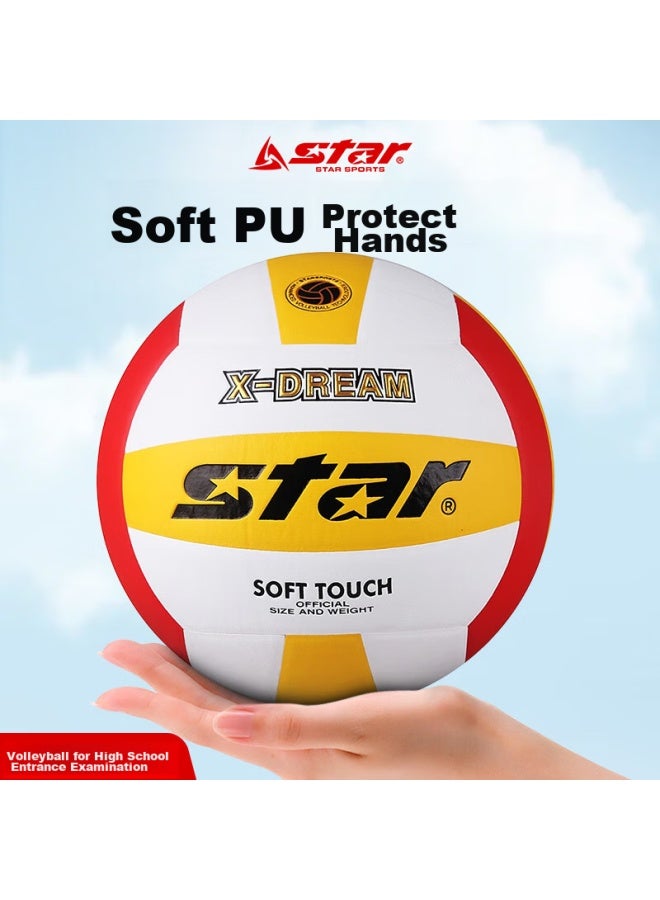 Star Volleyball, For Middle School Entrance Exam, Soft And Hard Shells, For Youth And Adults, Standard Size 5, Compeion Pu Soft Vb4025-34 - Image 2