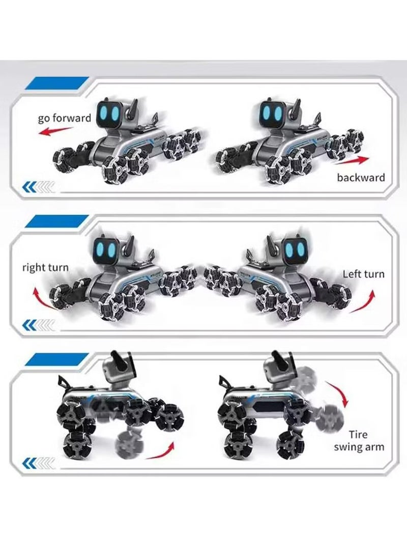 BORTONY Robot Dog RC Stunt Car Toys 8 Wheel Stunt Dog Robot Gesture Sensing Remote Control Rechargeable Smart RC Robot Car Toy with Smoke Light & Music Effects 360° Stunts, Durable Design Fun Gift for Kids Boys & Girls - Image 4