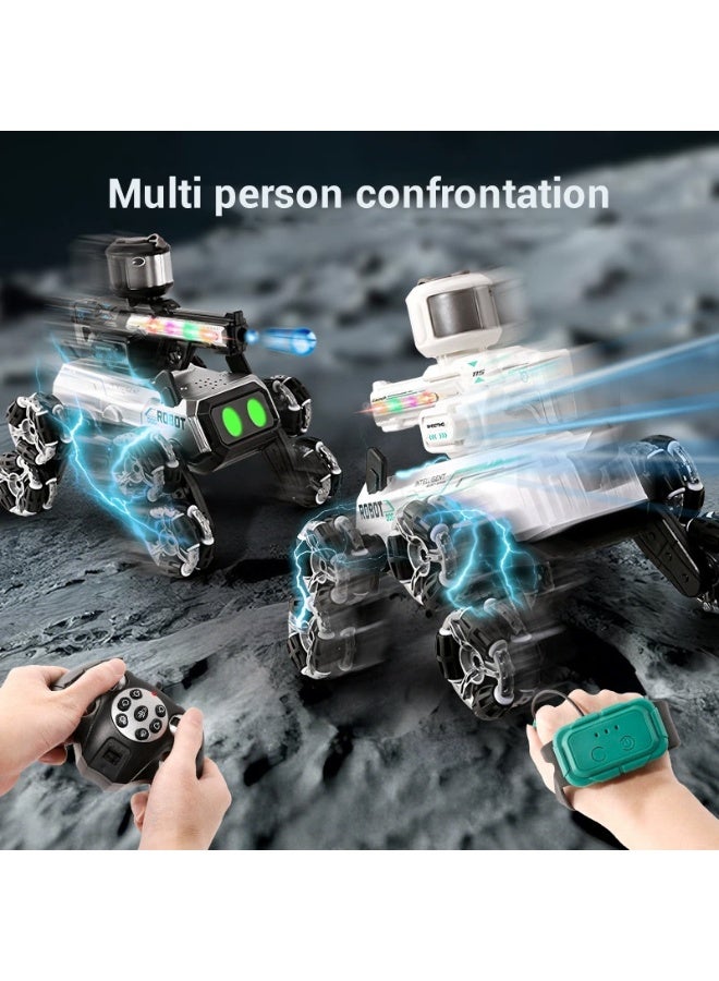 BORTONY Robot Dog RC Stunt Car Toys 8 Wheel Stunt Dog Robot Gesture Sensing Remote Control Rechargeable Smart RC Robot Car Toy with Smoke Light & Music Effects 360° Stunts, Durable Design Fun Gift for Kids Boys & Girls - Image 5