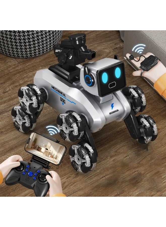 BORTONY Robot Dog RC Stunt Car Toys 8 Wheel Stunt Dog Robot Gesture Sensing Remote Control Rechargeable Smart RC Robot Car Toy with Smoke Light & Music Effects 360° Stunts, Durable Design Fun Gift for Kids Boys & Girls - Image 3