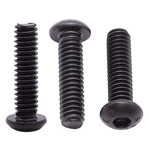 RoyceMart M6-1.0 x 12mm Button Head Socket Head Cap Screws, Grade 10.9 Alloy Steel, Allen Hex Drive, Full Machine Thread, Black Oxide Finish, 50 PCS - Image 2