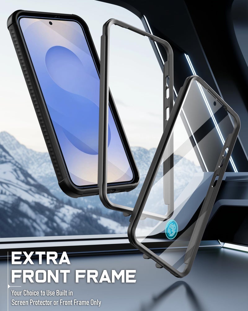 Poetic Guardian Case for Samsung Galaxy S25 5G 6.2 "(2025) [20 FT Mil-Grade Drop Tested], Built-in Screen Protector [Work with Fingerprint ID], Full Body Rugged Shockproof Case, Black/Clear - Image 3
