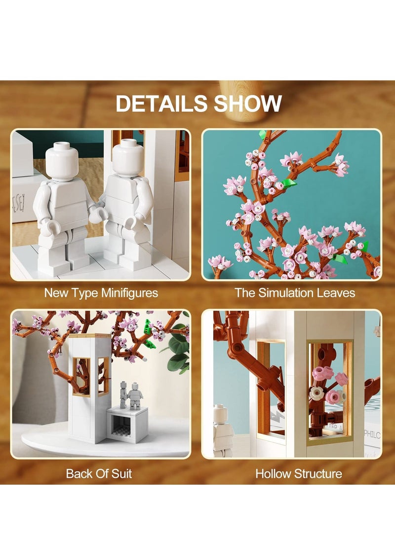 واي آند دي Building Blocks Kits for Adults Cherry Blossom Plant Home Decor Flower Bouquet Sets Compatible with Lego 750 Pcs Beautiful Artificial Gift Friends Women Girls - Image 5