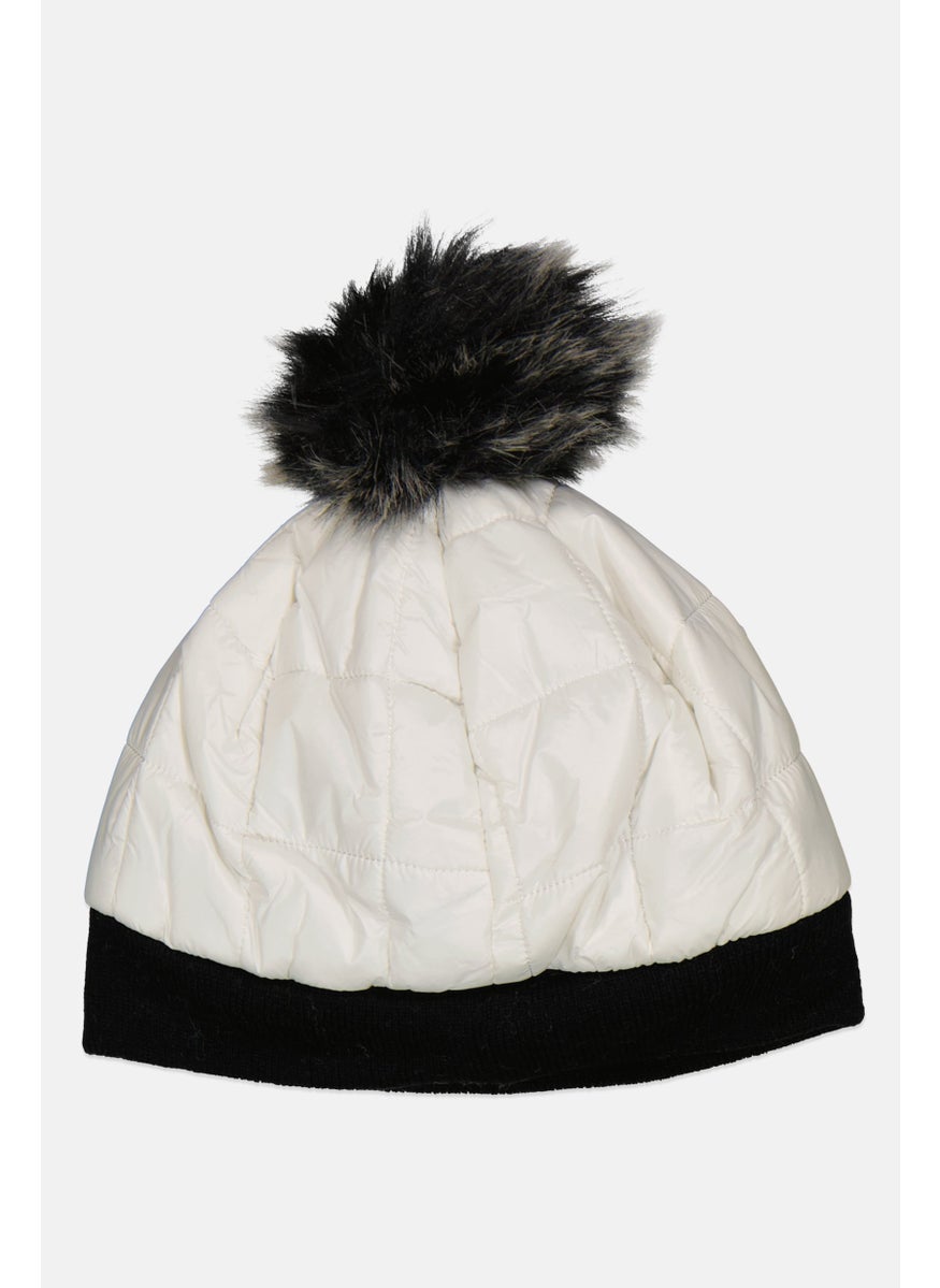 Body Glove - Women Quilted Pom Pom Beanie, Black - Image 1