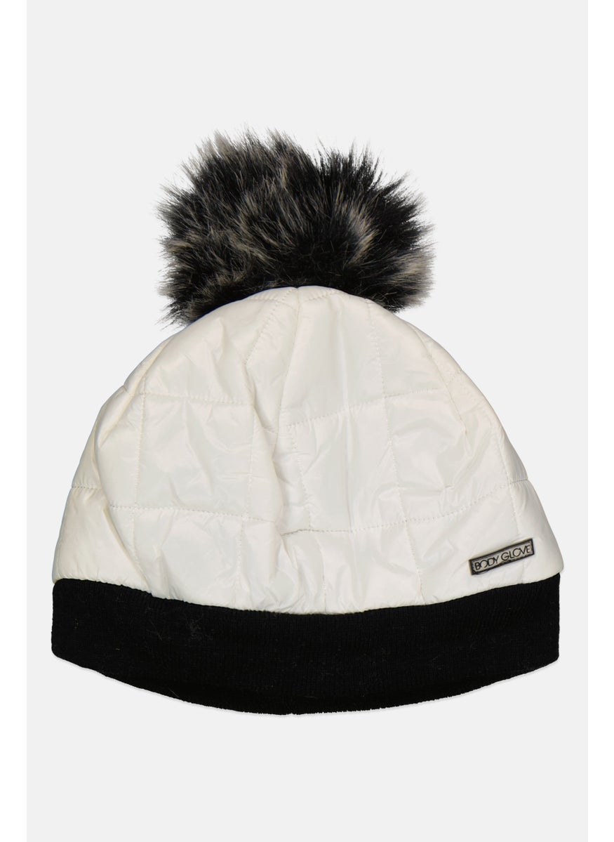 Body Glove - Women Quilted Pom Pom Beanie, Black - Image 1