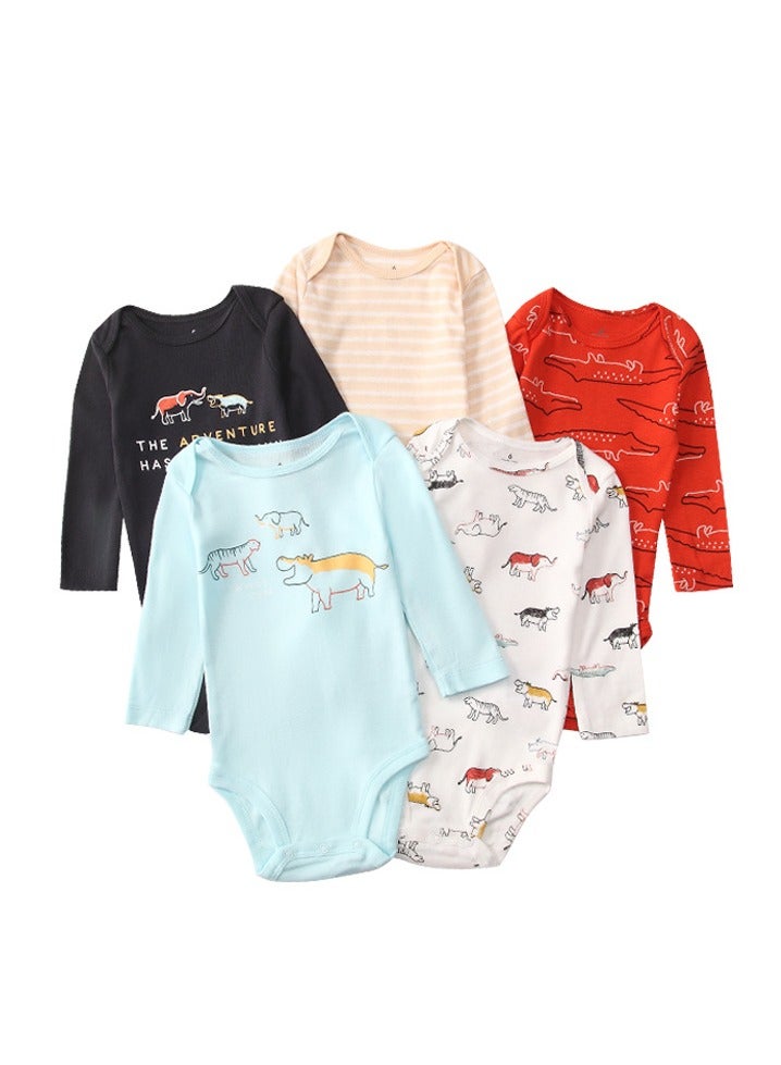Baby Bodysuit Romper Suit Long Sleeve (Pack of 5) - Image 1
