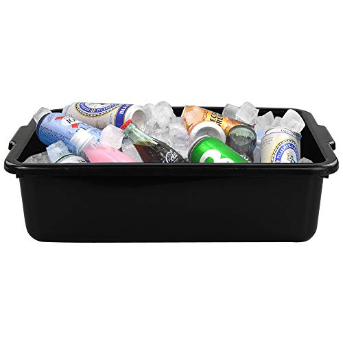 Qskely Black Commercial Plastic Bus Box, Bus Tub, Set of 3 - Image 5
