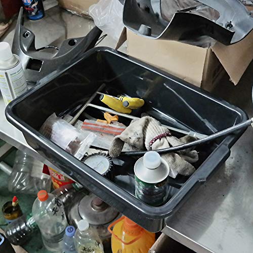 Qskely Black Commercial Plastic Bus Box, Bus Tub, Set of 3 - Image 4