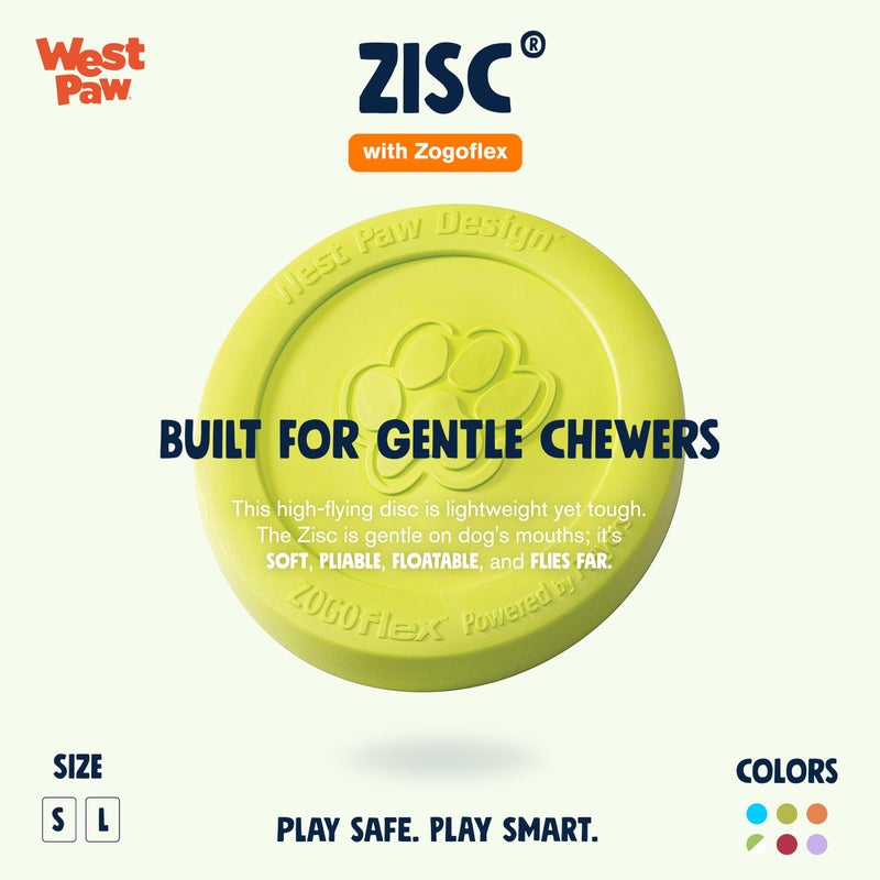 WEST PAW Zogoflex Zisc Dog Flying Disc, High Flying Aerodynamic Disc for Dogs Puppy – Lightweight, Floatable Disc for Fetch, Tug of War, Catch, Play – Doubles as Food/Water Bowl, Small, Granny Smith - Image 2