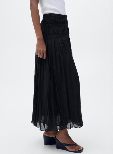 Gathered Midi Skirt