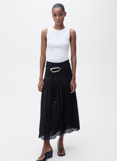MANGO Gathered Midi Skirt  - Image 4