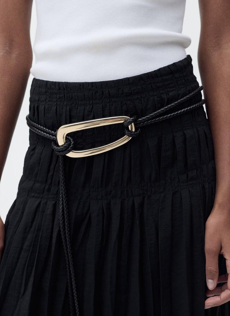 MANGO Gathered Midi Skirt  - Image 3