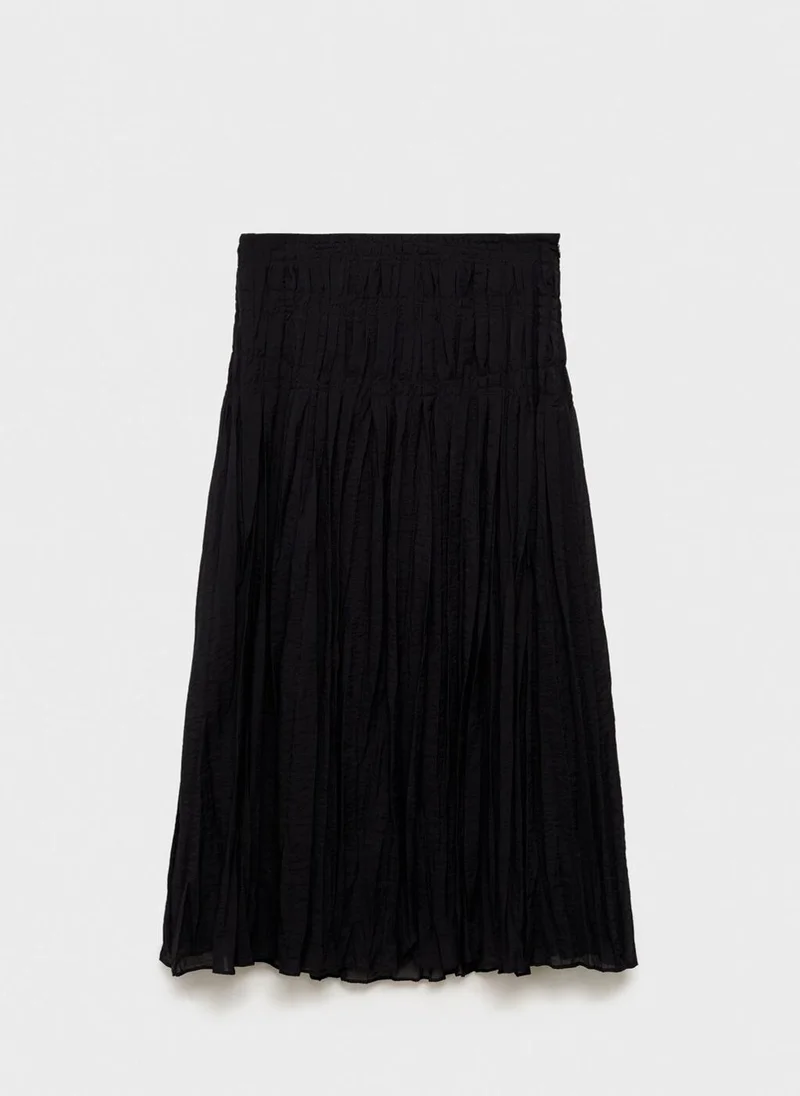 MANGO Gathered Midi Skirt