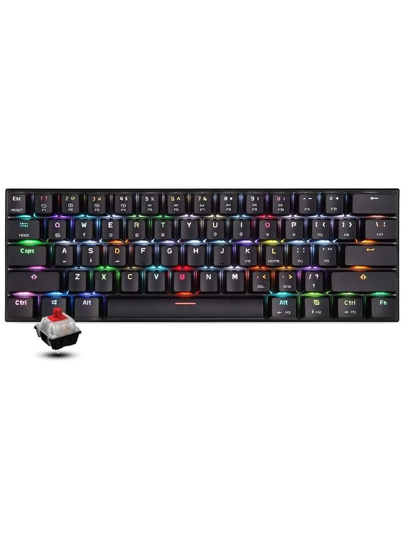 Motospeed - Motospeed CK62 RGB Dual Mode (Wired/Bluetooth) Mechanical Keyboard Red Switch - Image 1