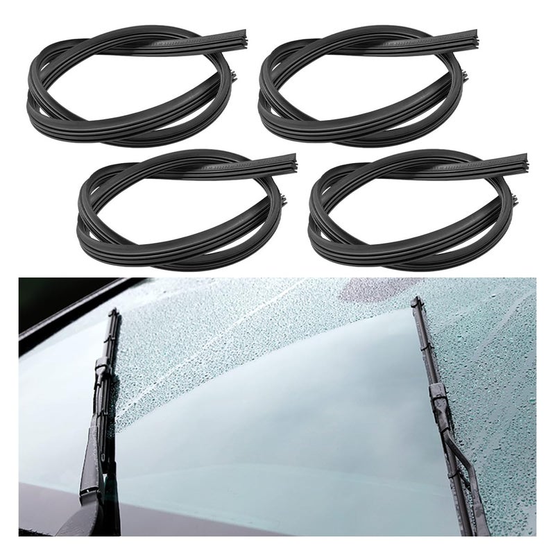 LHDOS 4PCS Car Frameless Windshield Wiper Blade Refills 2547 DIY Adjustable Size Window Boneless Insert Rubber Silicone Strip Universal Replacement for Vehicles SUVs Trucks - Image 3