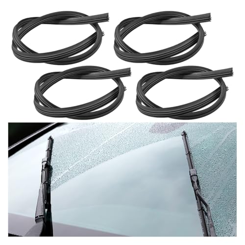 LHDOS 4PCS Car Frameless Windshield Wiper Blade Refills 2547 DIY Adjustable Size Window Boneless Insert Rubber Silicone Strip Universal Replacement for Vehicles SUVs Trucks - Image 1