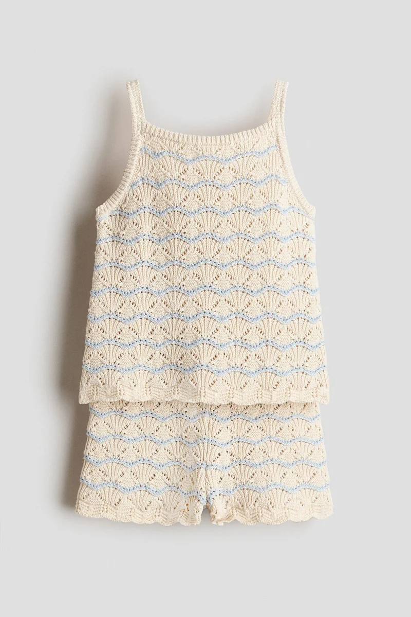 H&M 2-piece pointelle-knit cotton set