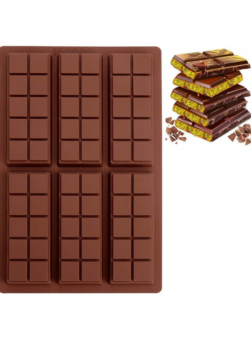 1pcs Chocolate Bar Mold - Non-Stick Chocolate Molds, Food Grade Silicone Deep Mold for Dubai Pistachio, Candy, Snacks - Image 1