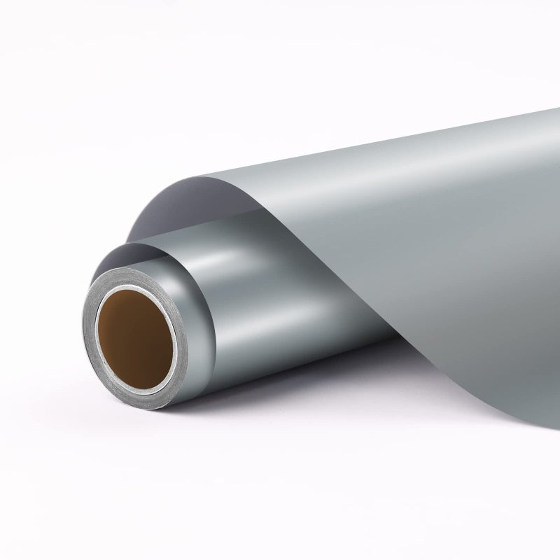 HTVRONT Silver Permanent Vinyl for Cricut Silhouette Cameo 12 x 11 FT Glossy Silver Adhesive Vinyl Roll for Signs Scrapbooking Craft Die Cutters