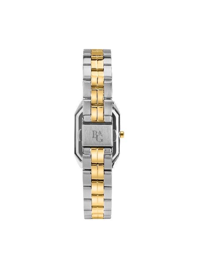 B&G Women's White Rectangular Analog Dial with Multicolour Stainless Steel Band Watch - 36mm - R3853267512 - Image 4
