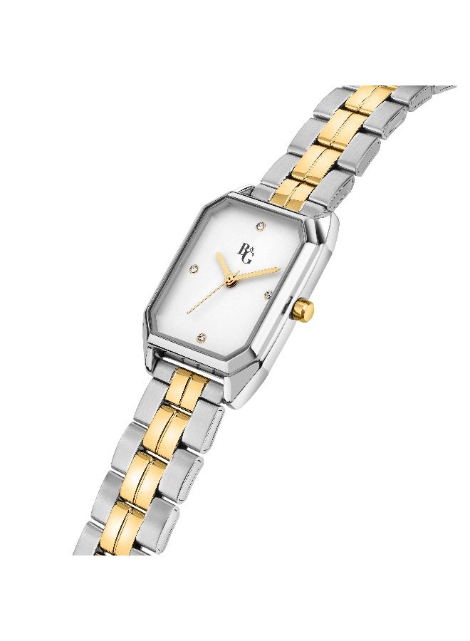 B&G Women's White Rectangular Analog Dial with Multicolour Stainless Steel Band Watch - 36mm - R3853267512 - Image 2