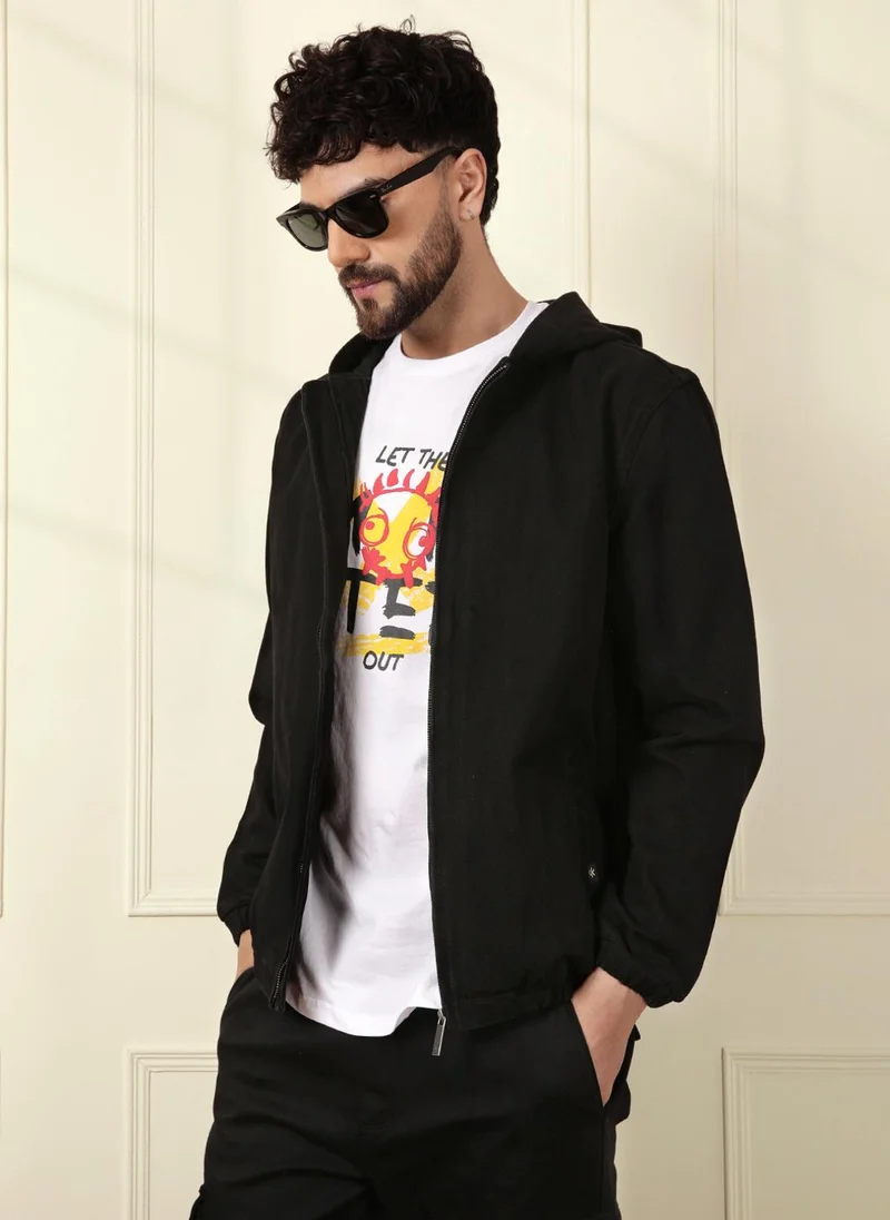 Wrogn Storm Black Hooded Jacket