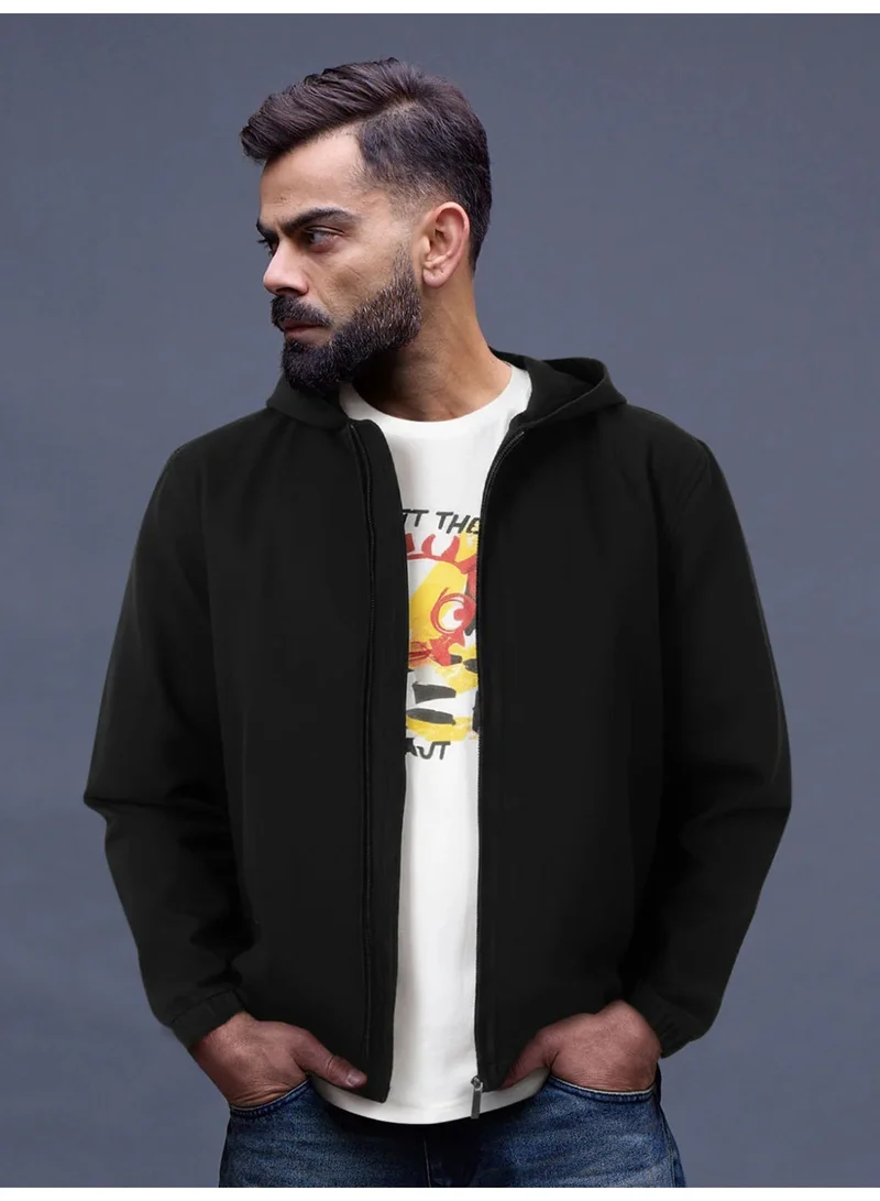 روجن جاكيت بغطاء رأس أسود عاصف