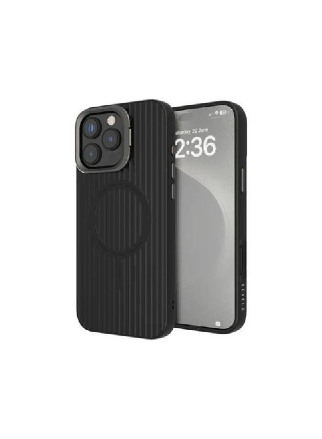 ليفيلو جراب ليفيا TUP سيليكون متوافق مع ماجسيف من ليفيلو لهاتف آيفون 16 برو مع حامل وحلقة كاميرا - أسود - Image 1