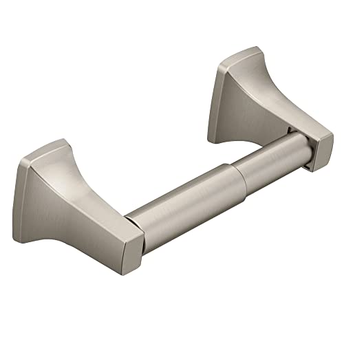 Moen Contemporary Brushed Nickel Toilet Paper Holder Modern Wall Mounted Toilet Roll Holder P5050BN - Image 1