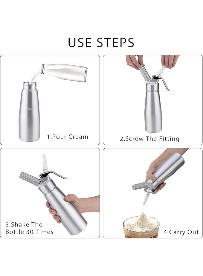 Stainless Steel Cream Dispenser 1000ml – Professional Whipped Cream Maker for Creams, Sauces, Desserts & Beverages, Durable Whipper Bottle with Nozzle (1pc) - Image 5